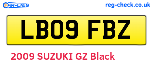 LB09FBZ are the vehicle registration plates.