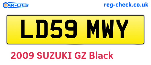 LD59MWY are the vehicle registration plates.