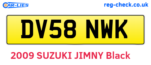 DV58NWK are the vehicle registration plates.