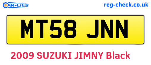 MT58JNN are the vehicle registration plates.
