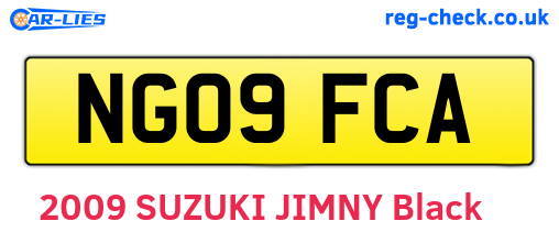 NG09FCA are the vehicle registration plates.