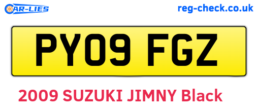 PY09FGZ are the vehicle registration plates.