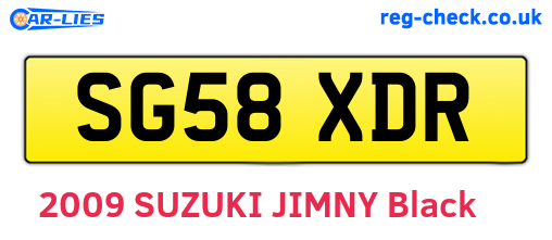 SG58XDR are the vehicle registration plates.