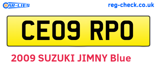 CE09RPO are the vehicle registration plates.