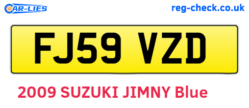 FJ59VZD are the vehicle registration plates.