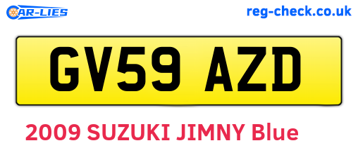 GV59AZD are the vehicle registration plates.