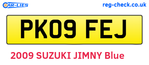 PK09FEJ are the vehicle registration plates.