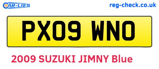 PX09WNO are the vehicle registration plates.
