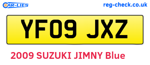 YF09JXZ are the vehicle registration plates.