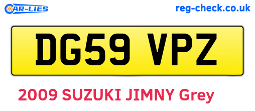 DG59VPZ are the vehicle registration plates.