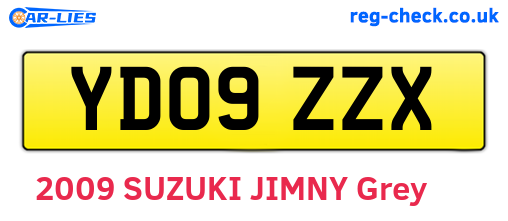 YD09ZZX are the vehicle registration plates.