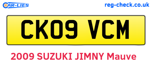 CK09VCM are the vehicle registration plates.