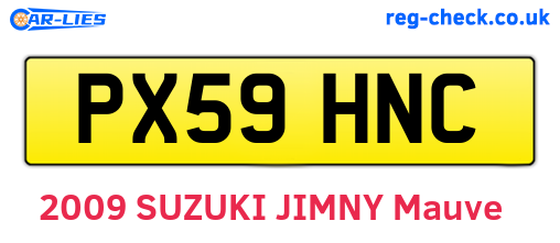 PX59HNC are the vehicle registration plates.