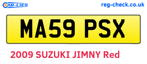 MA59PSX are the vehicle registration plates.
