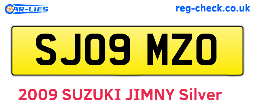 SJ09MZO are the vehicle registration plates.
