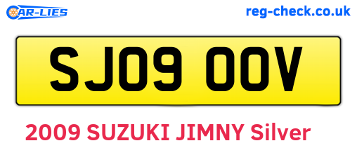 SJ09OOV are the vehicle registration plates.