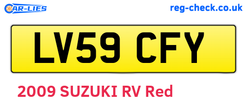 LV59CFY are the vehicle registration plates.