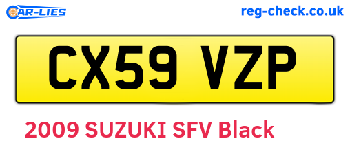 CX59VZP are the vehicle registration plates.
