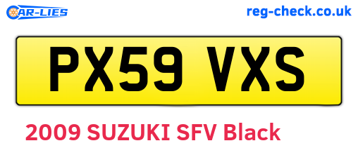 PX59VXS are the vehicle registration plates.
