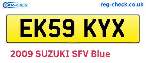 EK59KYX are the vehicle registration plates.