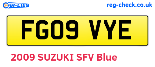 FG09VYE are the vehicle registration plates.