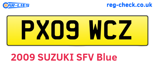 PX09WCZ are the vehicle registration plates.