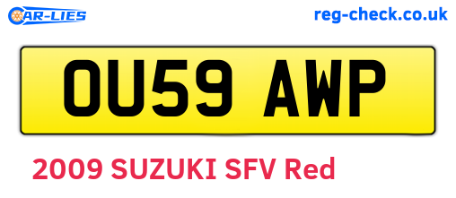 OU59AWP are the vehicle registration plates.