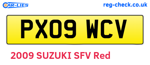 PX09WCV are the vehicle registration plates.