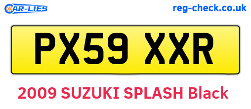 PX59XXR are the vehicle registration plates.