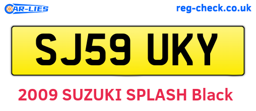 SJ59UKY are the vehicle registration plates.