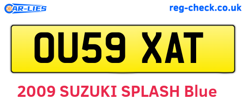OU59XAT are the vehicle registration plates.