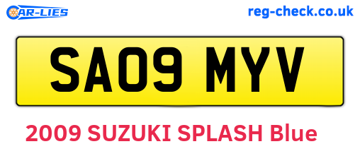 SA09MYV are the vehicle registration plates.