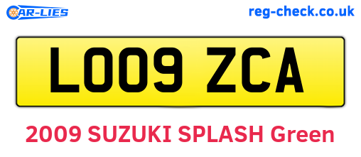 LO09ZCA are the vehicle registration plates.