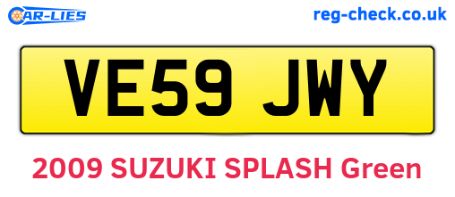VE59JWY are the vehicle registration plates.
