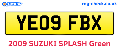 YE09FBX are the vehicle registration plates.