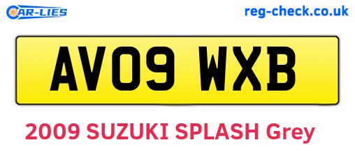 AV09WXB are the vehicle registration plates.