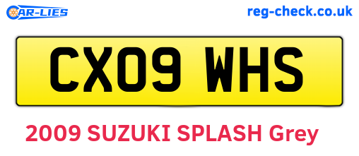 CX09WHS are the vehicle registration plates.