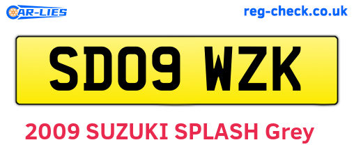 SD09WZK are the vehicle registration plates.