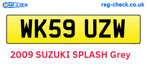 WK59UZW are the vehicle registration plates.