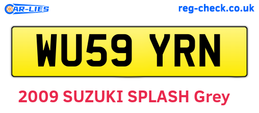 WU59YRN are the vehicle registration plates.