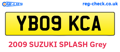 YB09KCA are the vehicle registration plates.