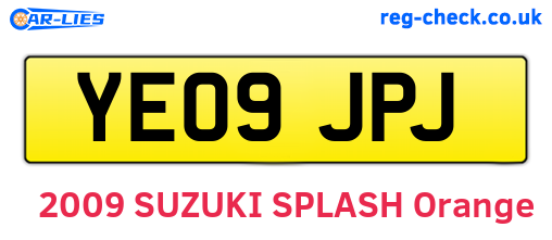 YE09JPJ are the vehicle registration plates.