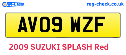 AV09WZF are the vehicle registration plates.