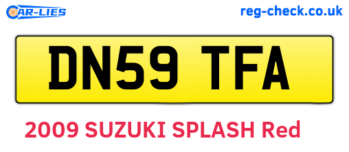 DN59TFA are the vehicle registration plates.