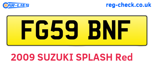 FG59BNF are the vehicle registration plates.
