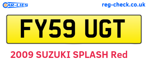 FY59UGT are the vehicle registration plates.