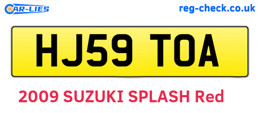 HJ59TOA are the vehicle registration plates.