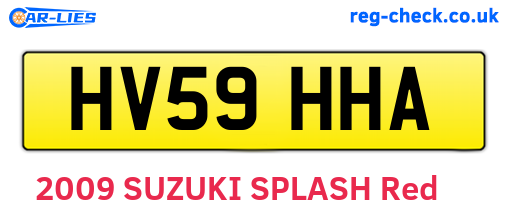 HV59HHA are the vehicle registration plates.