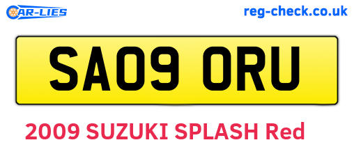 SA09ORU are the vehicle registration plates.