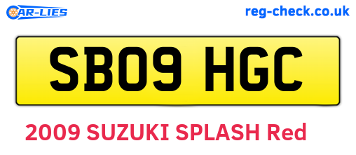 SB09HGC are the vehicle registration plates.